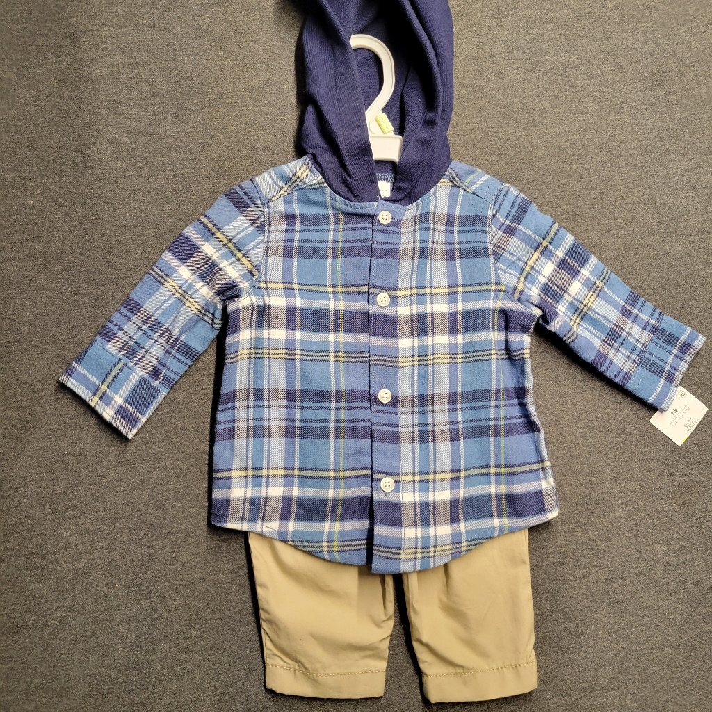 Infant Boys Two Piece Set, Carter's, Size 3mos, Blue And Tan, New With Tags